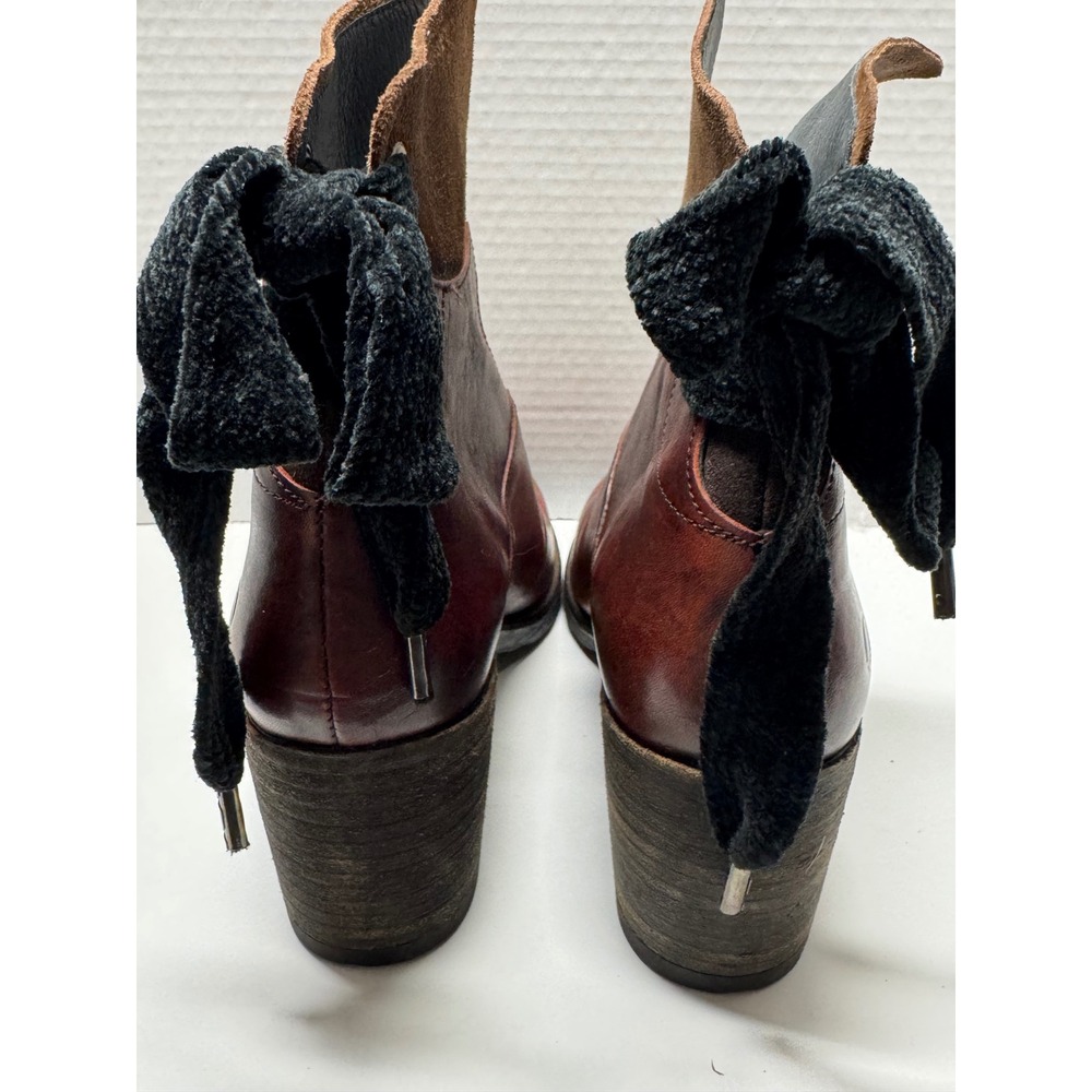 Casta Ponta Brown Leather Suede Zip Front Ankle Boots Made in Portugal 37 - Picture 3 of 10